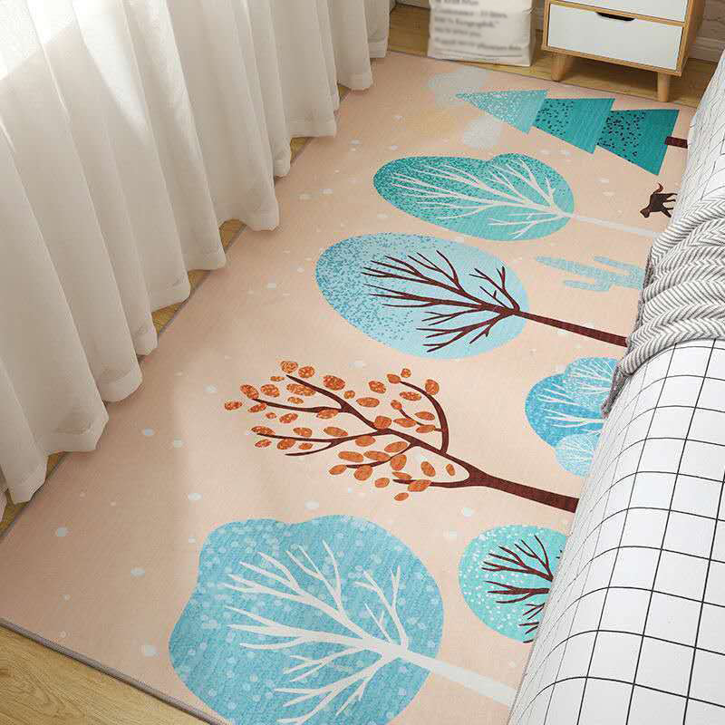 Lisslune | Casual Love Rug Multicolor Animal Print Indoor Rug Synthetic Non-Slip Backing Washable Rug for Bedroom