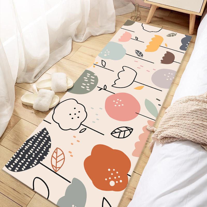 Lisslune | Casual Love Rug Multicolor Animal Print Indoor Rug Synthetic Non-Slip Backing Washable Rug for Bedroom
