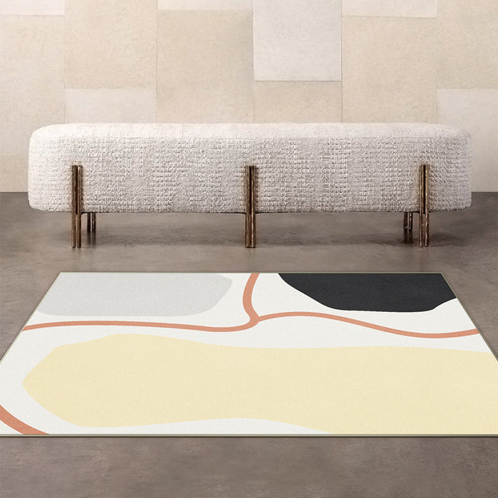 Lisslune | Southwest Living Room Rug Multicolored Color Block Rug Polypropylene Non-Slip Stain Resistant Rug