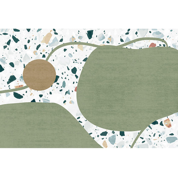Lisslune | Southwest Living Room Rug Multicolored Color Block Rug Polypropylene Non-Slip Stain Resistant Rug