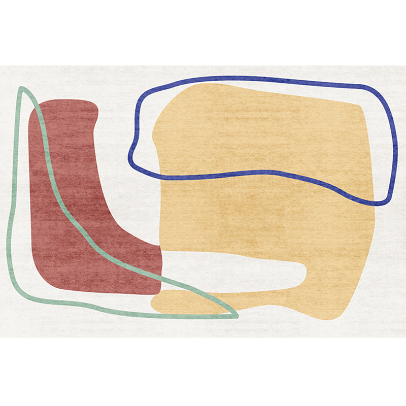 Lisslune | Southwest Living Room Rug Multicolored Color Block Rug Polypropylene Non-Slip Stain Resistant Rug