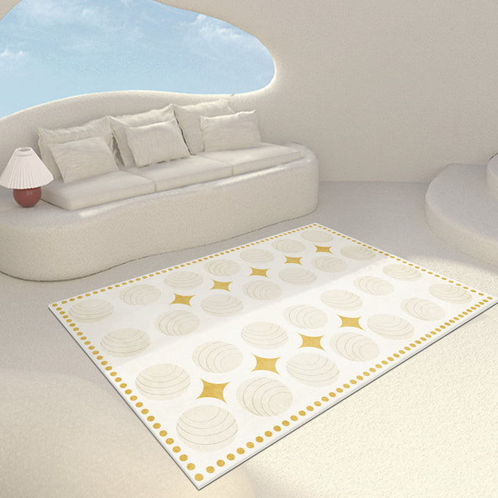 Lisslune | Casual Multicolor Relaxing Carpet Synthetic Color Block Carpet Non-Slip Back Washable Carpet for Bedroom