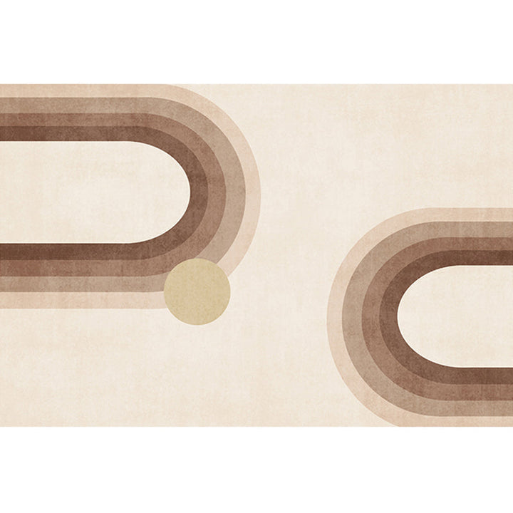 Lisslune | Casual Multicolor Relaxing Carpet Synthetic Color Block Carpet Non-Slip Back Washable Carpet for Bedroom