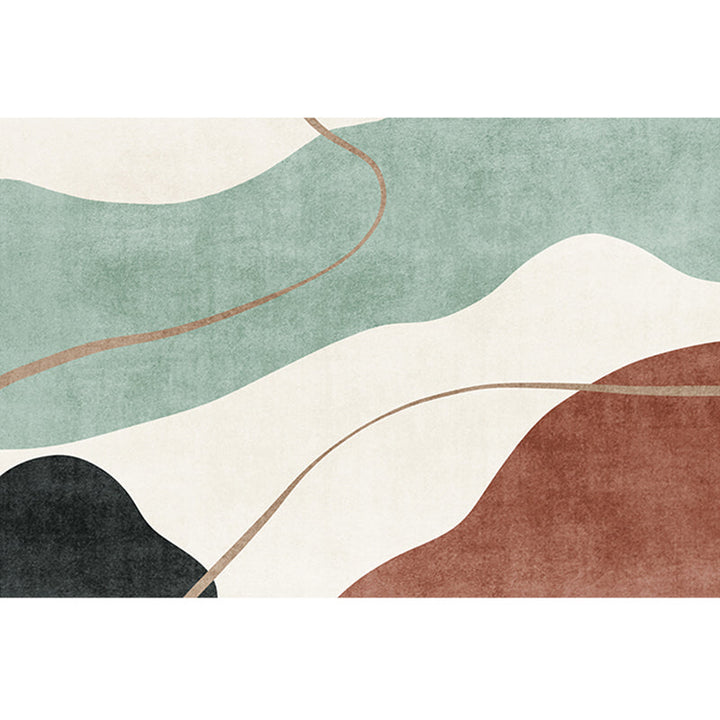Lisslune | Western Home Rug Multicolored Abstract Pattern Rug Synthetic Non-Slip Washable Rug
