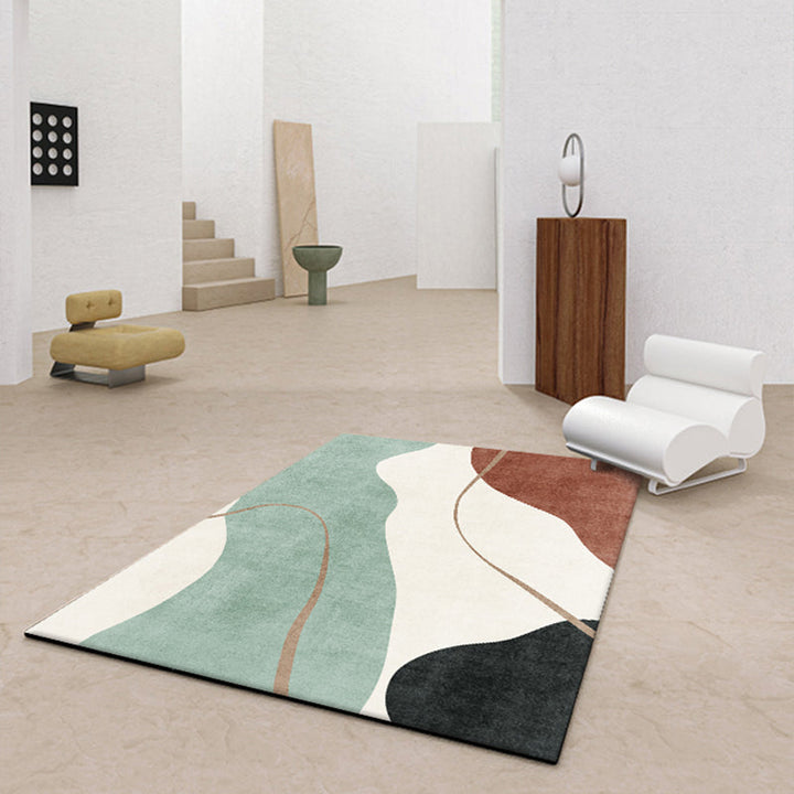 Lisslune | Western Home Rug Multicolored Abstract Pattern Rug Synthetic Non-Slip Washable Rug