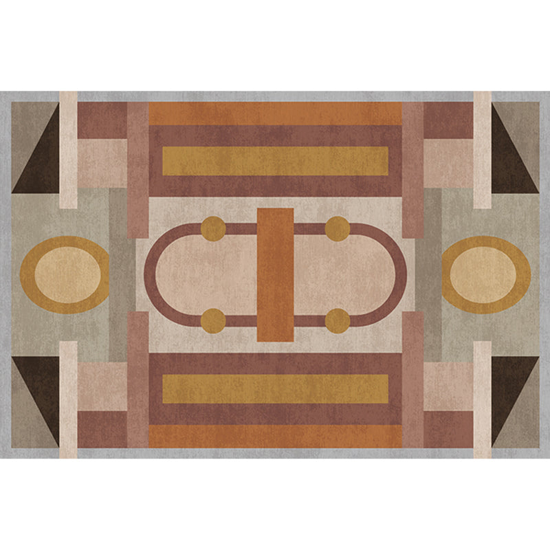 Lisslune | Morandi color geometric rug synthetic western rug non-slip backing machine washable rug for the living room