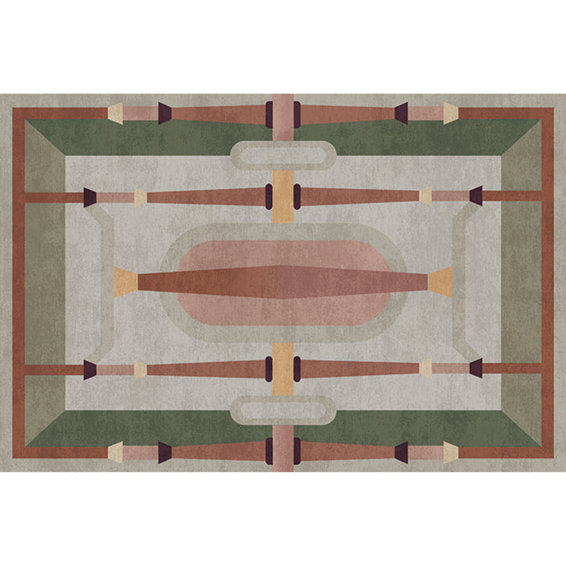 Lisslune | Morandi color geometric rug synthetic western rug non-slip backing machine washable rug for the living room