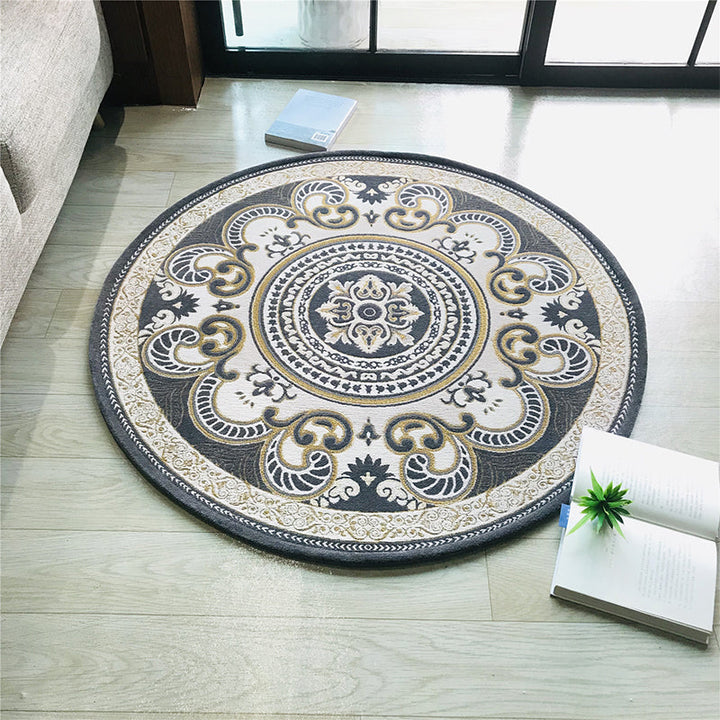 Lisslune | Western Living Room Carpet Multicolor Floral Pattern Area Rug Polyester Non-Slip Back Washable Rug