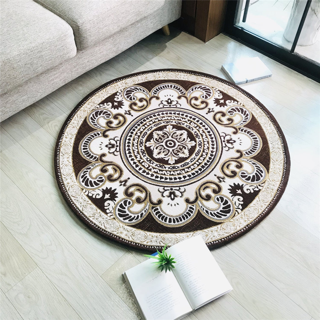 Lisslune | Western Living Room Carpet Multicolor Floral Pattern Area Rug Polyester Non-Slip Back Washable Rug