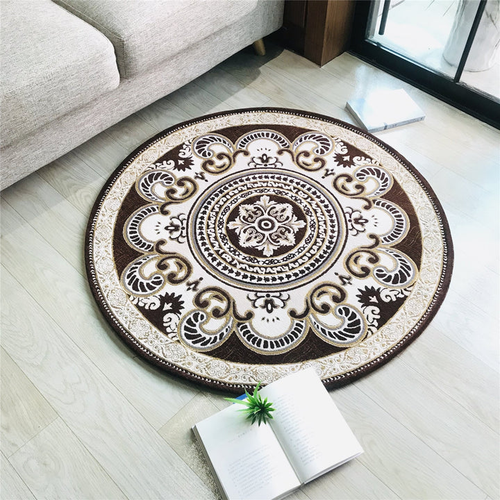 Lisslune | Western Living Room Carpet Multicolor Floral Pattern Area Rug Polyester Non-Slip Back Washable Rug