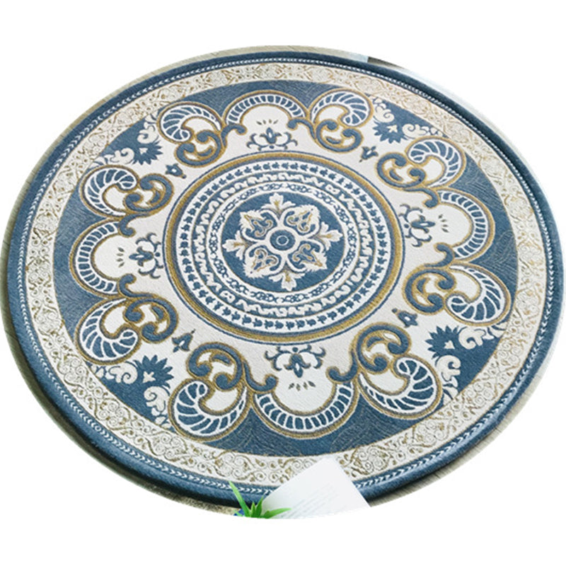 Lisslune | Western Living Room Carpet Multicolor Floral Pattern Area Rug Polyester Non-Slip Back Washable Rug