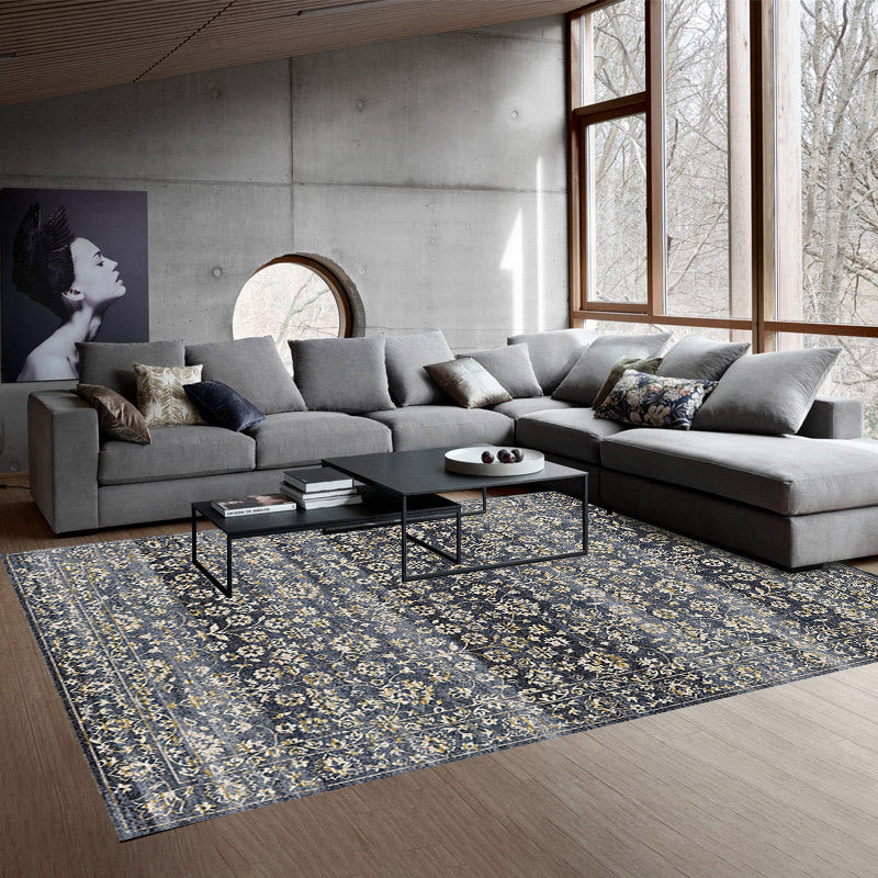 Lisslune | Country Living Room Rug Multicolored Geometric Rug Polypropylene Non-Slip Back Machine Washable Rug
