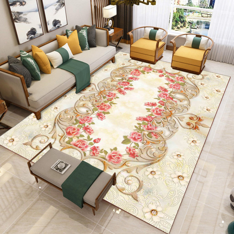 Lisslune | Luxury Southwest Rug Multicolored Floral Print Rug Pet-Friendly Easy to Care Washable Rug for the Living Room