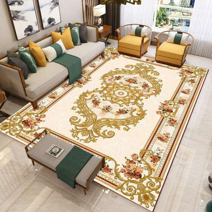 Lisslune | Luxury Southwest Rug Multicolored Floral Print Rug Pet-Friendly Easy to Care Washable Rug for the Living Room