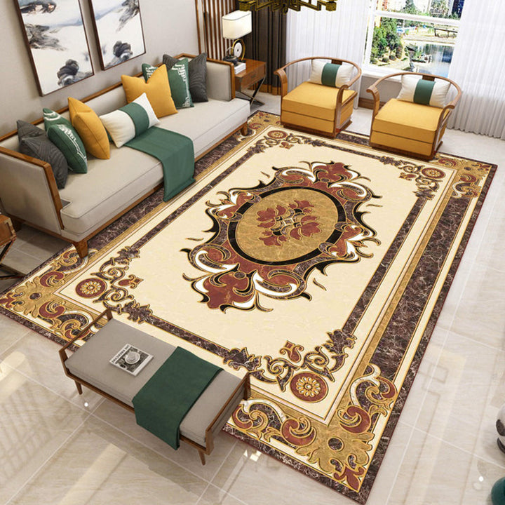 Lisslune | Luxury Southwest Rug Multicolored Floral Print Rug Pet-Friendly Easy to Care Washable Rug for the Living Room
