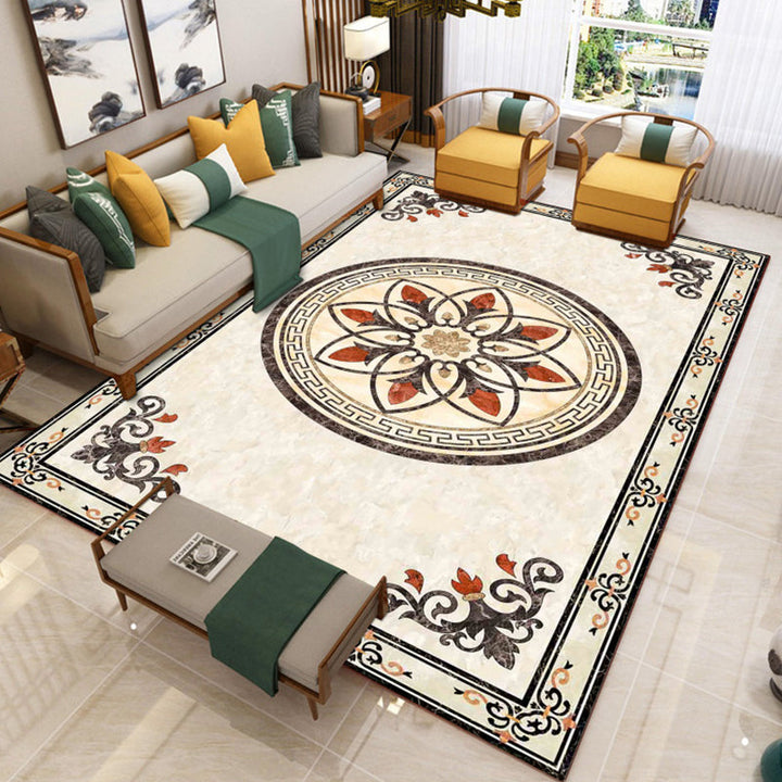 Lisslune | Luxury Southwest Rug Multicolored Floral Print Rug Pet-Friendly Easy to Care Washable Rug for the Living Room