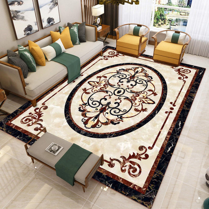 Lisslune | Luxury Southwest Rug Multicolored Floral Print Rug Pet-Friendly Easy to Care Washable Rug for the Living Room