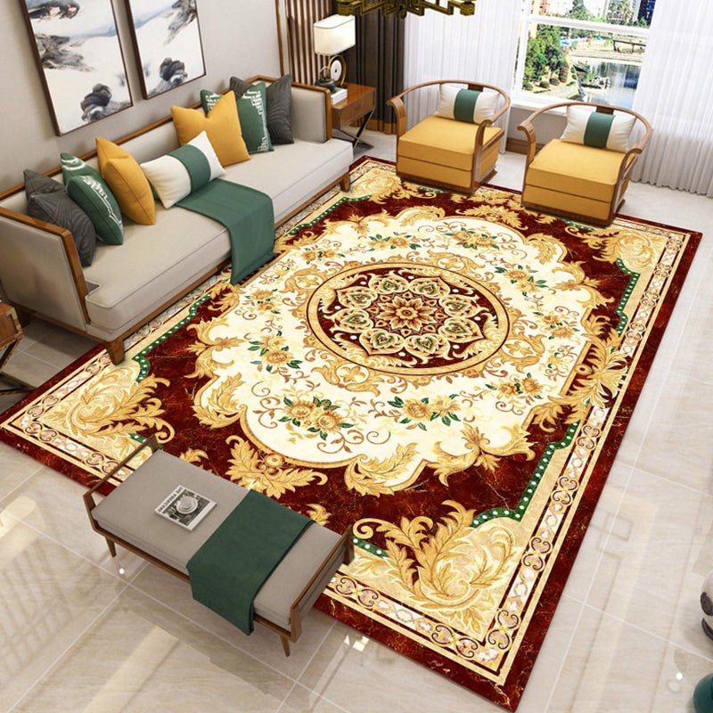Lisslune | Luxury Southwest Rug Multicolored Floral Print Rug Pet-Friendly Easy to Care Washable Rug for the Living Room