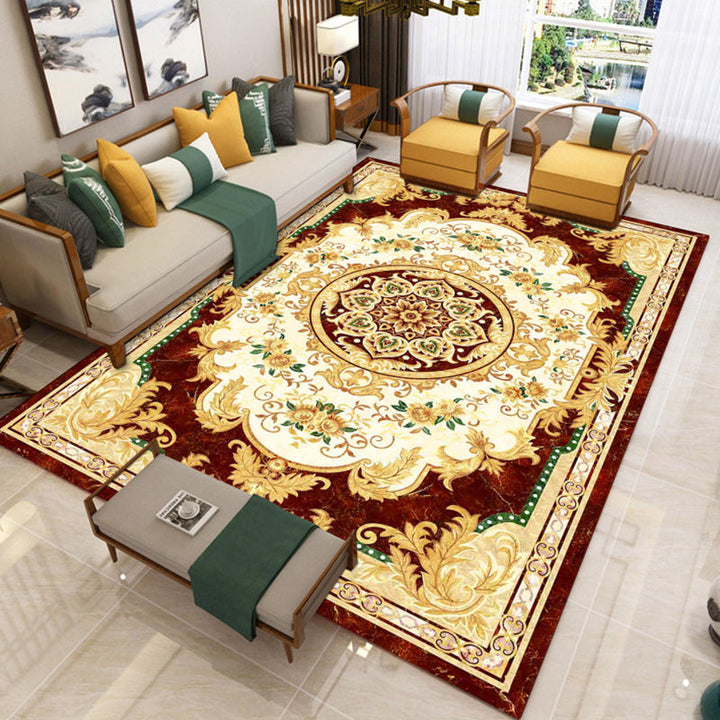 Lisslune | Luxury Southwest Rug Multicolored Floral Print Rug Pet-Friendly Easy to Care Washable Rug for the Living Room
