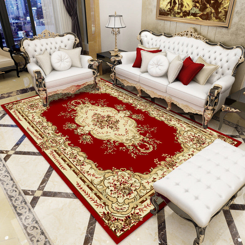 Lisslune | Antique patterned rug multicolored polypropylene indoor rug easy care washable rug for living room