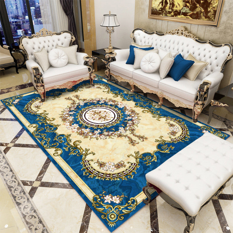 Lisslune | Antique patterned rug multicolored polypropylene indoor rug easy care washable rug for living room