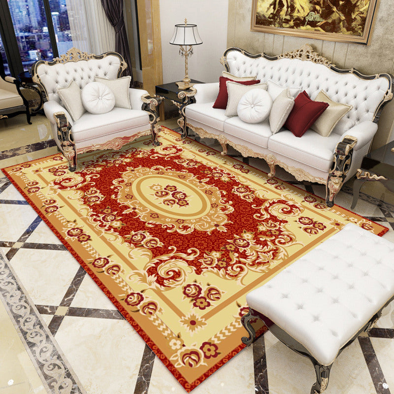 Lisslune | Antique patterned rug multicolored polypropylene indoor rug easy care washable rug for living room