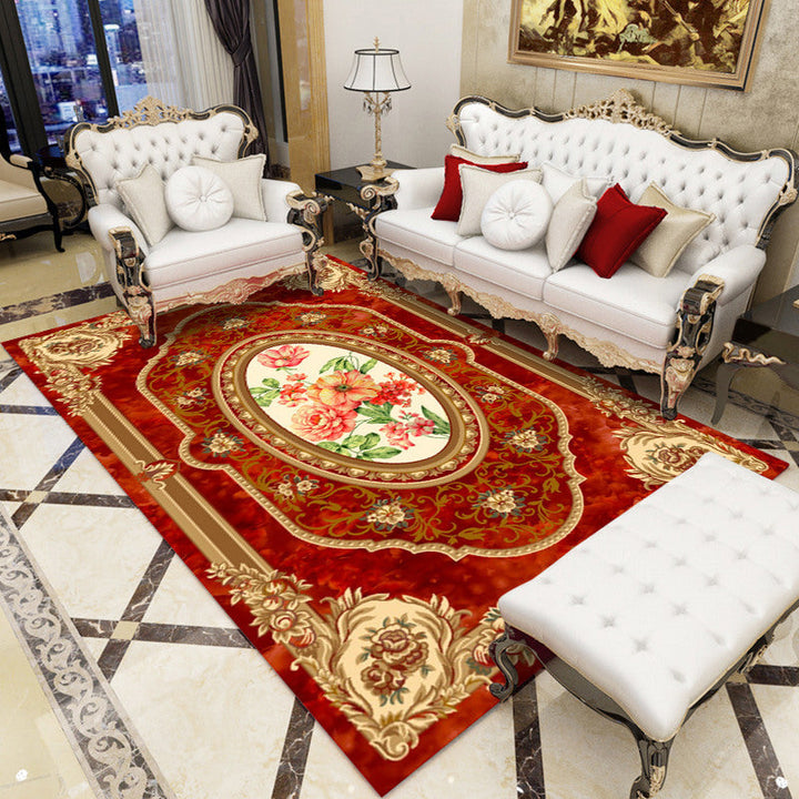 Lisslune | Antique patterned rug multicolored polypropylene indoor rug easy care washable rug for living room