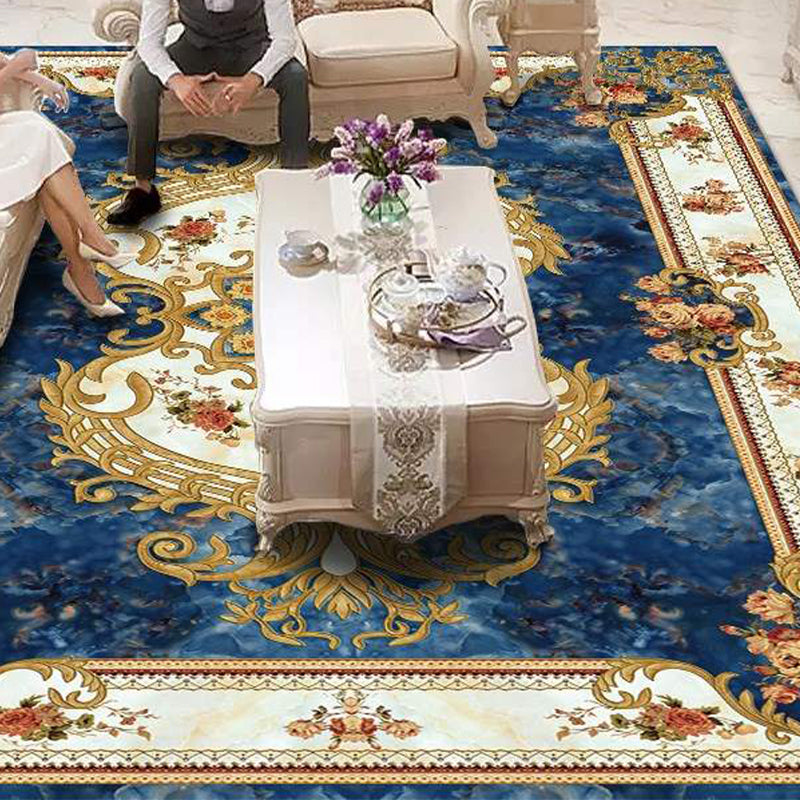 Lisslune | Americana Home Rug Multicolored Printed Rug Polyester Non-Slip Backing Easy Care Rug