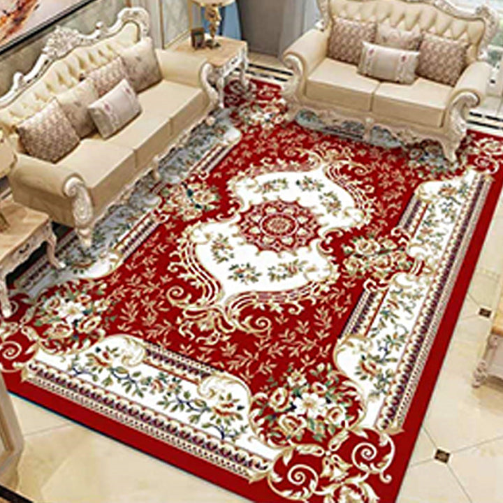 Lisslune | Americana Home Rug Multicolored Printed Rug Polyester Non-Slip Backing Easy Care Rug