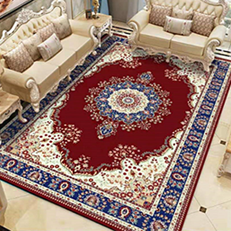 Lisslune | Americana Home Rug Multicolored Printed Rug Polyester Non-Slip Backing Easy Care Rug