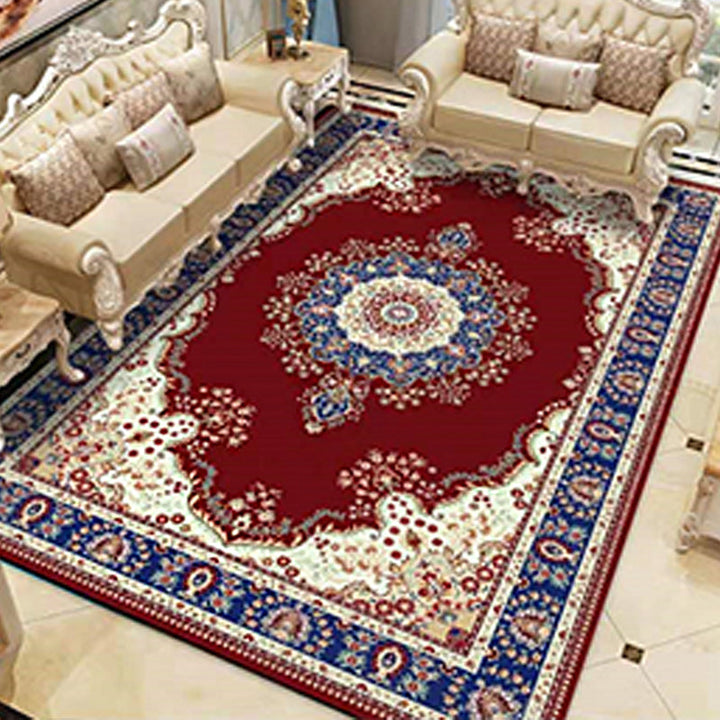 Lisslune | Americana Home Rug Multicolored Printed Rug Polyester Non-Slip Backing Easy Care Rug