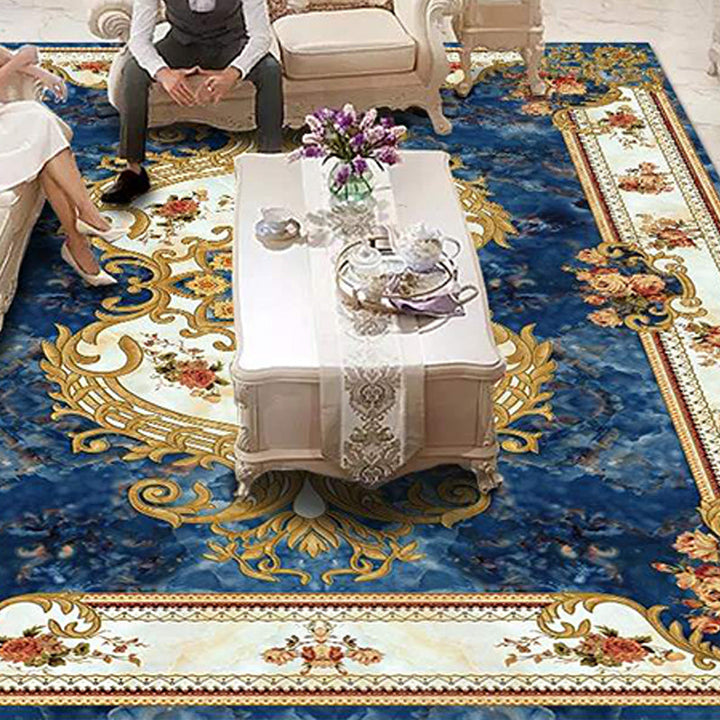 Lisslune | Americana Home Rug Multicolored Printed Rug Polyester Non-Slip Backing Easy Care Rug