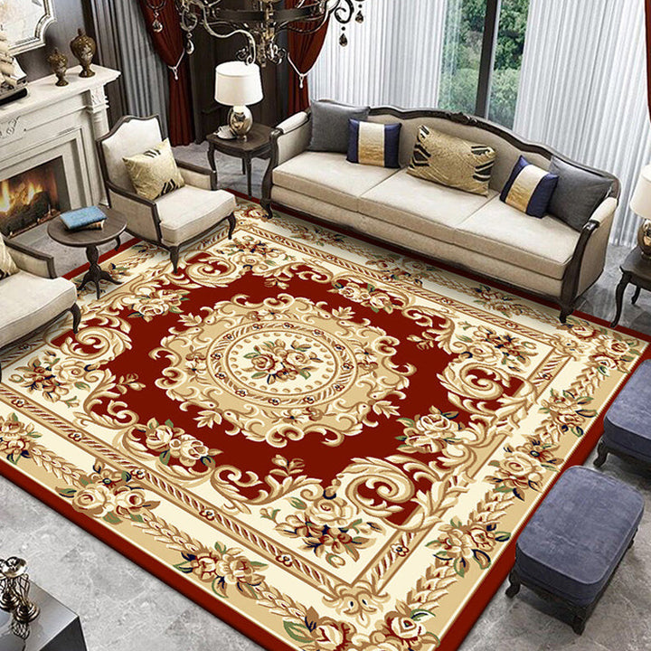 Lisslune | Retro Living Room Rug Multicolor Floral Indoor Rug Polypropylene Pet-Friendly Washable Easy Care Rug