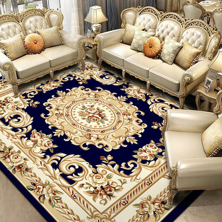 Lisslune | Retro Living Room Rug Multicolor Floral Indoor Rug Polypropylene Pet-Friendly Washable Easy Care Rug