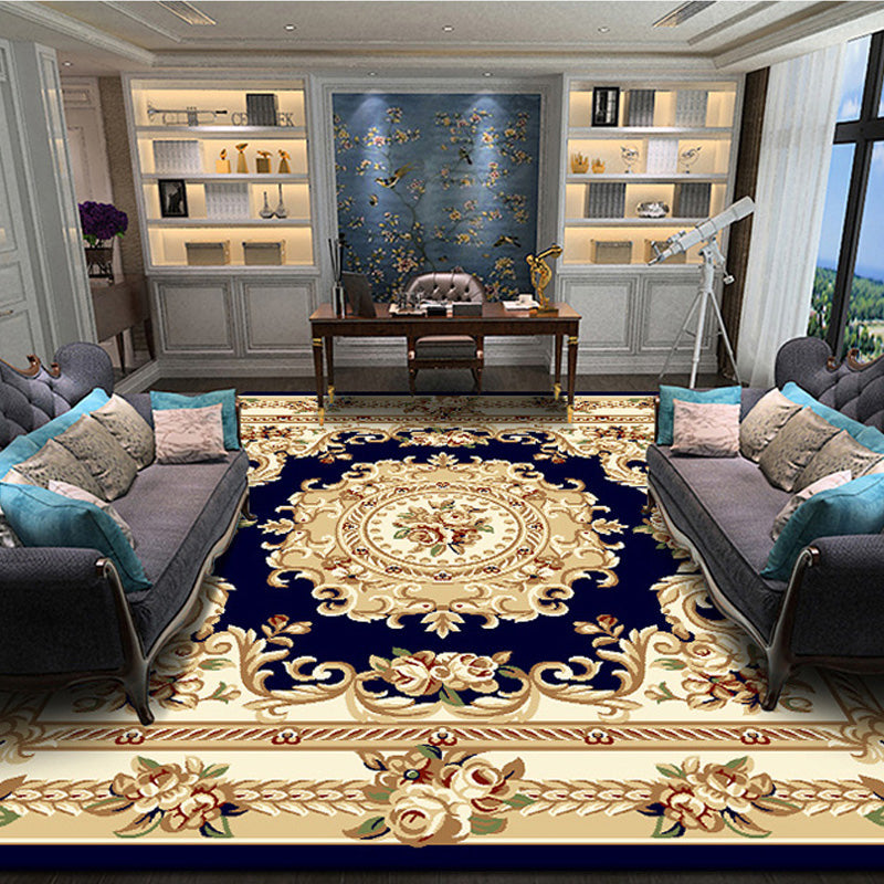Lisslune | Retro Living Room Rug Multicolor Floral Indoor Rug Polypropylene Pet-Friendly Washable Easy Care Rug