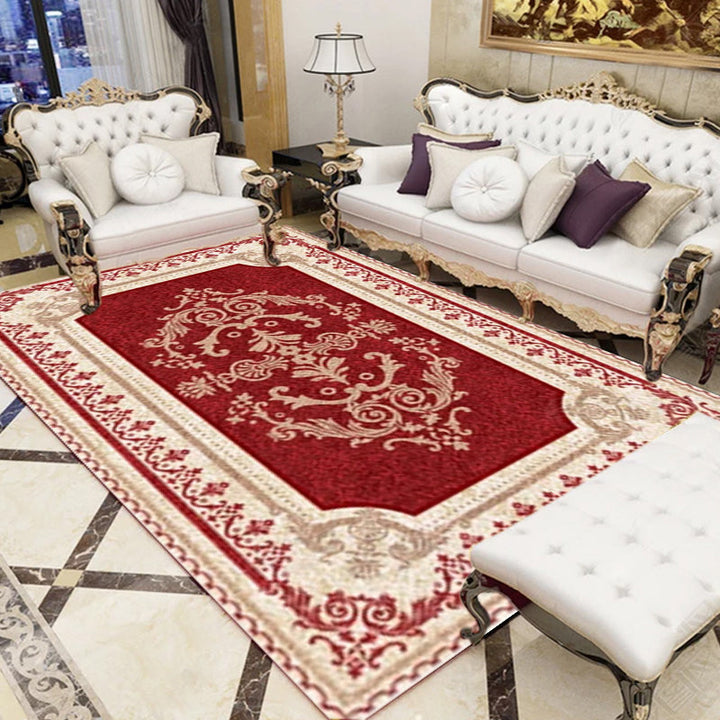 Lisslune | Western Floral Printed Rug Multifunctional Polyester Rug Pet-friendly Non-slip Rug for Living Room