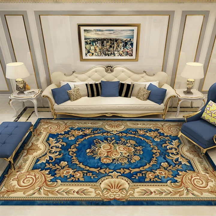 Lisslune | Western Floral Printed Rug Multifunctional Polyester Rug Pet-friendly Non-slip Rug for Living Room