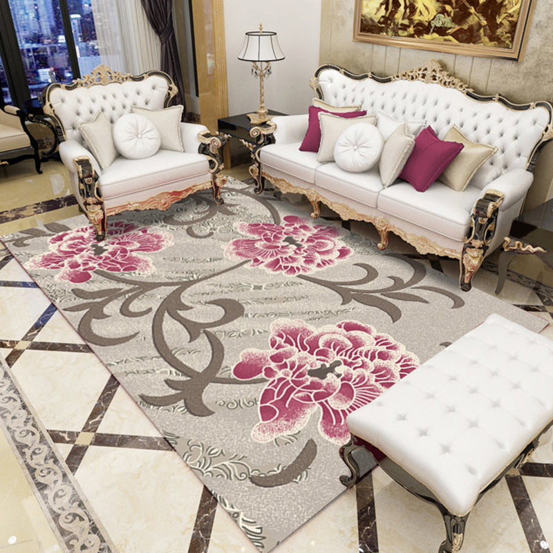 Lisslune | Indian Living Room Rug Multicolored Geometric Pattern Indoor Rug Polyester Pet Friendly Washable Rug