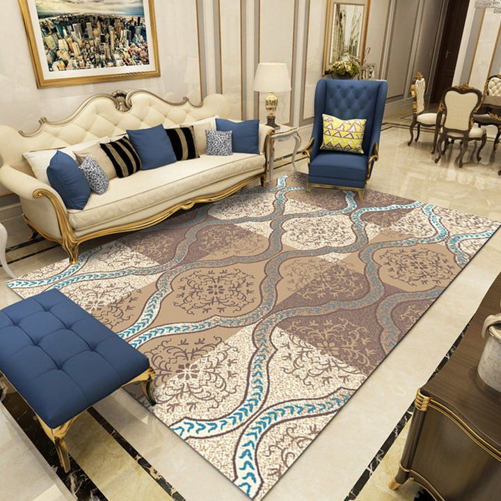 Lisslune | Indian Living Room Rug Multicolored Geometric Pattern Indoor Rug Polyester Pet Friendly Washable Rug
