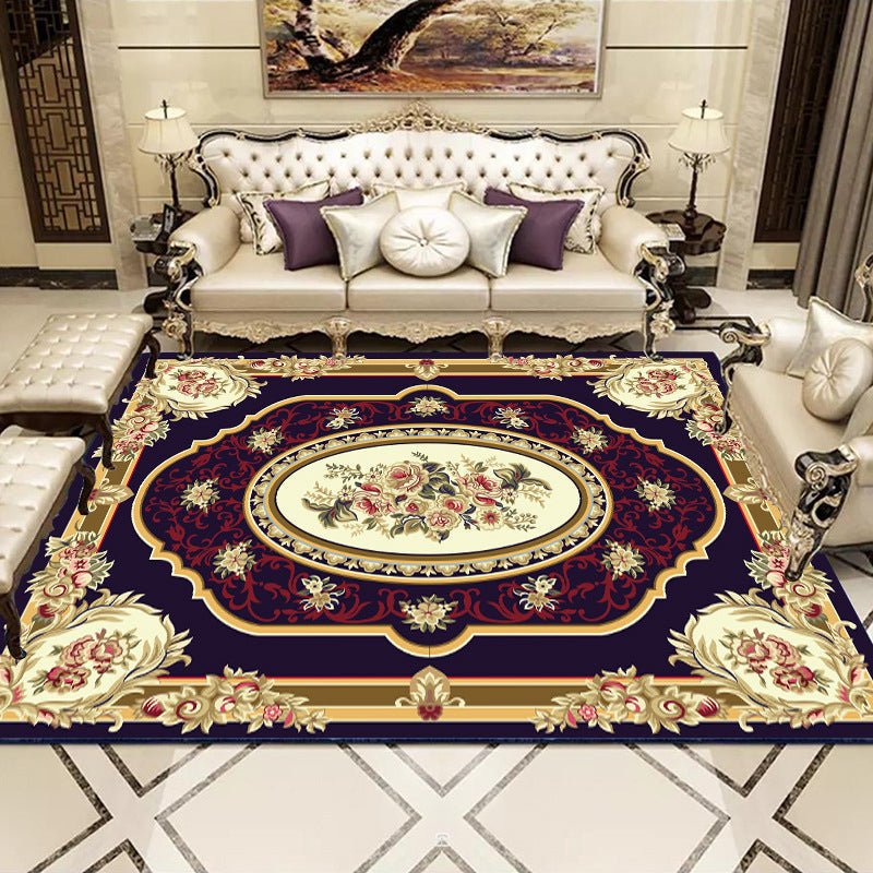 Lisslune | Olden Floral patterned carpet multicolored synthetic area rug non-slip backing pet-friendly rug for the living room