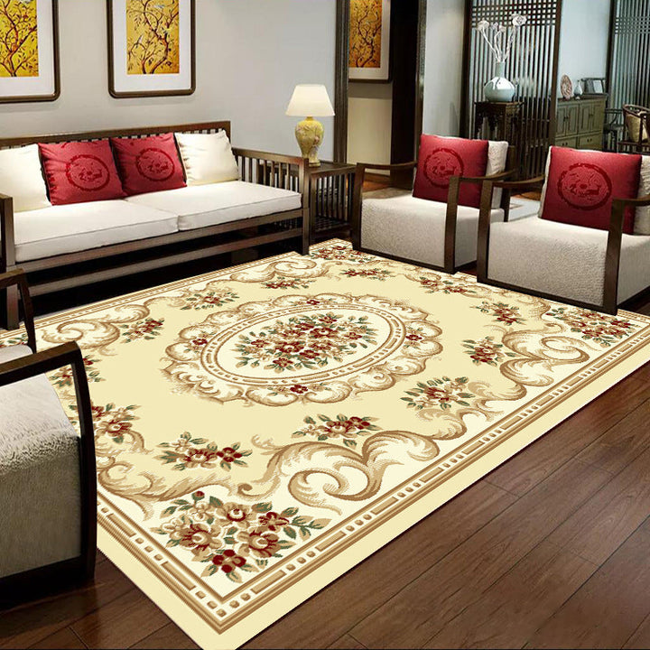 Lisslune | Olden Floral patterned carpet multicolored synthetic area rug non-slip backing pet-friendly rug for the living room