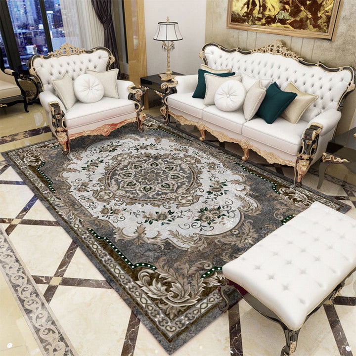 Lisslune | Retro floral pattern rug multicolored synthetic indoor rug easy-care pet-friendly rug for rooms