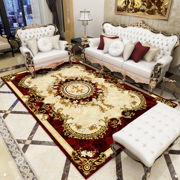Lisslune | Retro floral pattern rug multicolored synthetic indoor rug easy-care pet-friendly rug for rooms