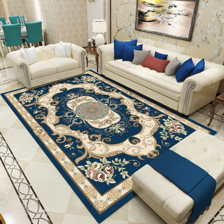 Lisslune | Retro floral pattern rug multicolored synthetic indoor rug easy-care pet-friendly rug for rooms
