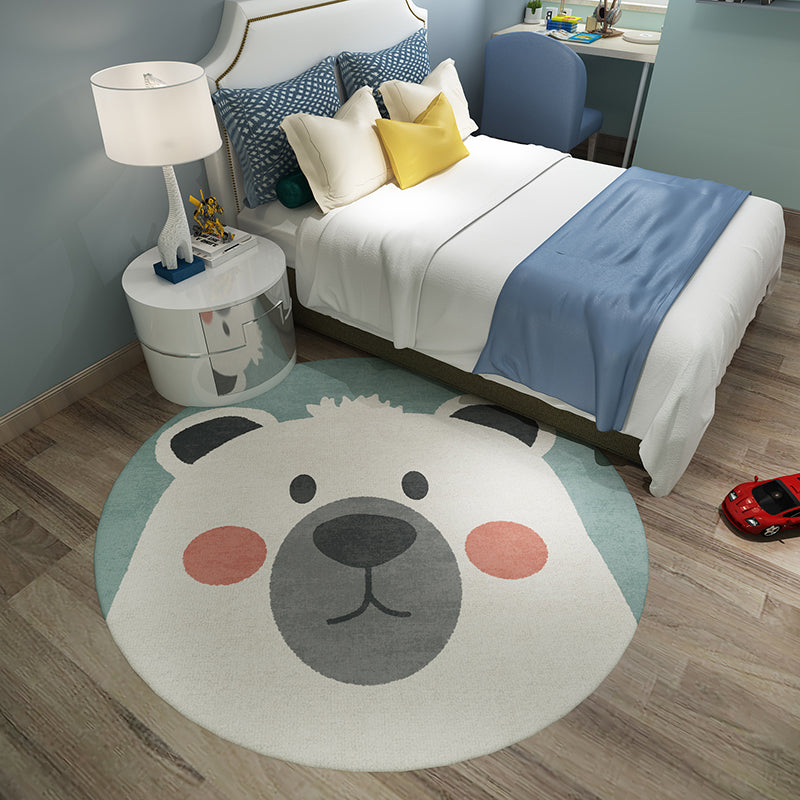 Lisslune | Casual Kids Bedroom Rug Multicolor Cartoon Indoor Rug Polyester Non-Slip Easy Care Area Rug