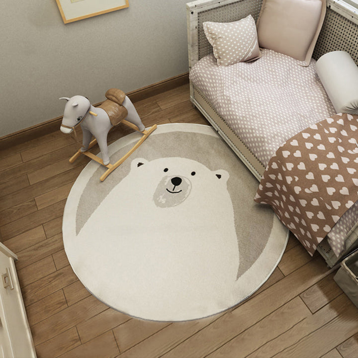 Lisslune | Casual Kids Bedroom Rug Multicolor Cartoon Indoor Rug Polyester Non-Slip Easy Care Area Rug