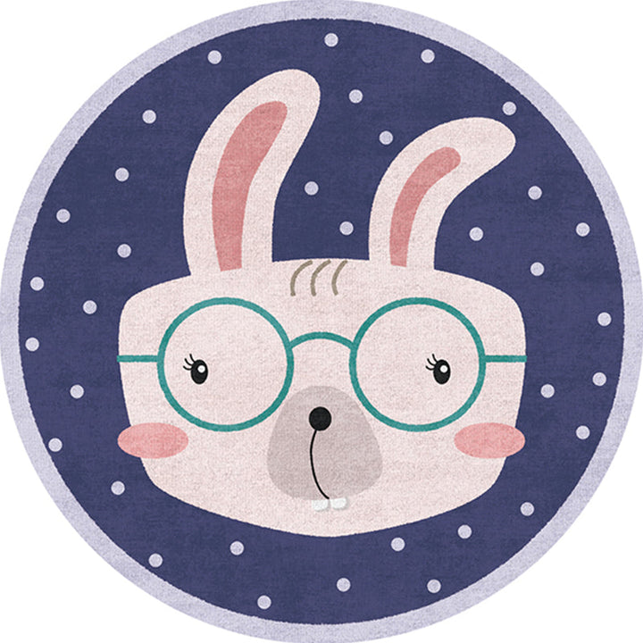 Lisslune | Casual Kids Bedroom Rug Multicolor Cartoon Indoor Rug Polyester Non-Slip Easy Care Area Rug