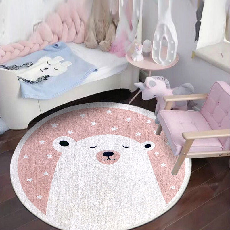 Lisslune | Relaxing Cartoon Print Rug Multi-Color Polyester Rug Non-Slip Machine Washable Easy Care Rug for Kids