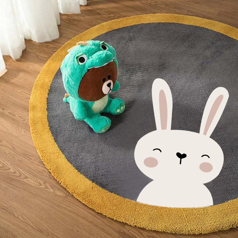 Lisslune | Relaxing Cartoon Print Rug Multicolored Polyester Rug Non-slip Machine Washable Easy Care Rug for Kids
