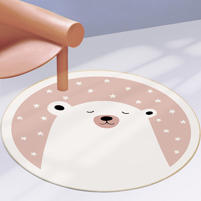 Lisslune | Relaxing Cartoon Print Rug Multi-Color Polyester Rug Non-Slip Machine Washable Easy Care Rug for Kids